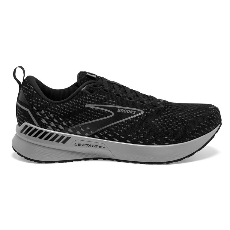 Brooks LEVITATE GTS 5 Springy Road Running Shoes Mens Sale - Black/Ebony/Grey/Charcoal (WNI748015)